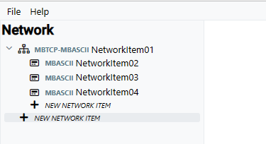 New Network Item Root