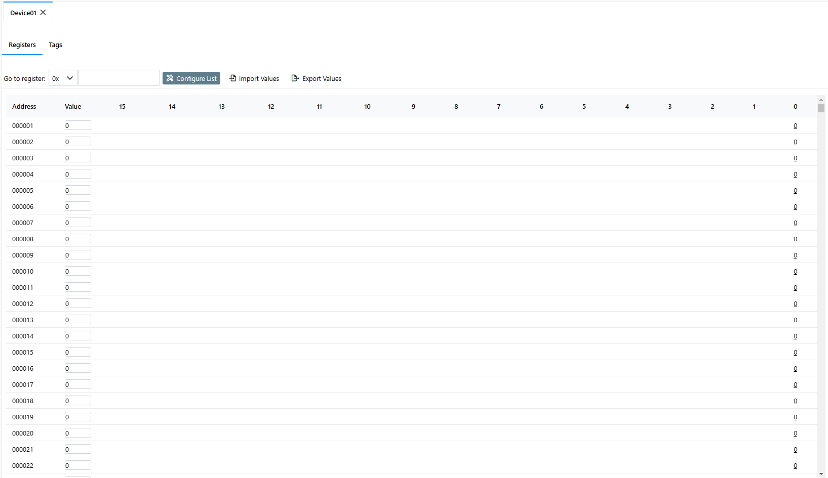 Register List